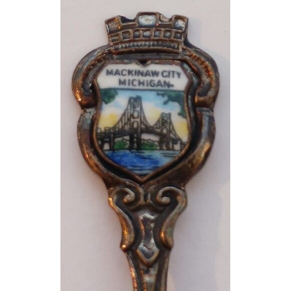 Vintage Mackinaw City Michigan Mini Decorative Silver Spoon Made in Germany - Picture 4 of 6